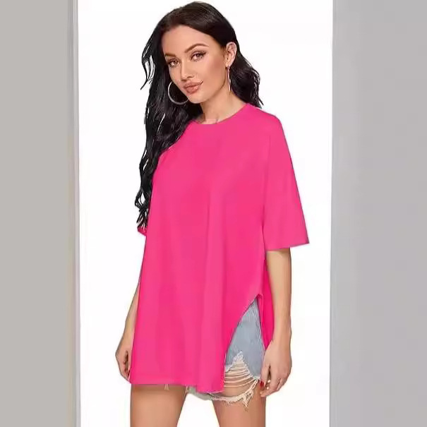 2024 women's summer casual short sleeve oversized workout T-shirt top