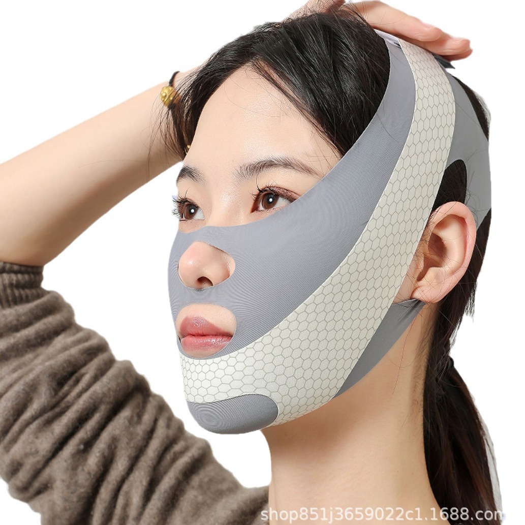 Cara de plástico de una sola pieza vendaje V cara elevación y ajuste de la cara patrón francés caída cara talla máscara de cara completa elevación artefacto