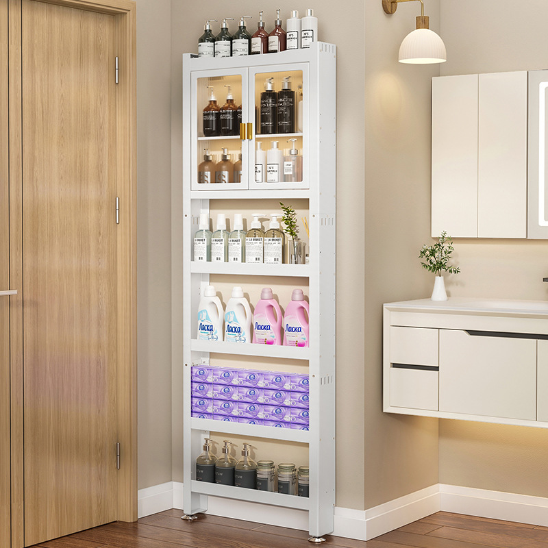 Bathroom Door Rear Storage Rack Without Drilling, Bathroom Door Rear Gap Rack, Narrow Rack Behind the Door, Large Capacity Entrance Storage Rack