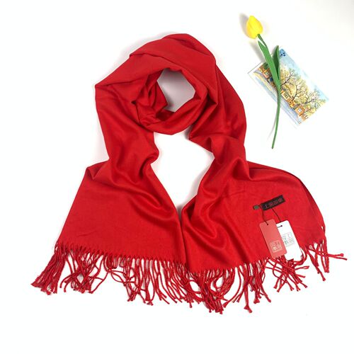 Lambswool-like scarf and shawl with a high-end Shanghai story, classic red, suitable for female wholesale and foreign trade cross-border.
