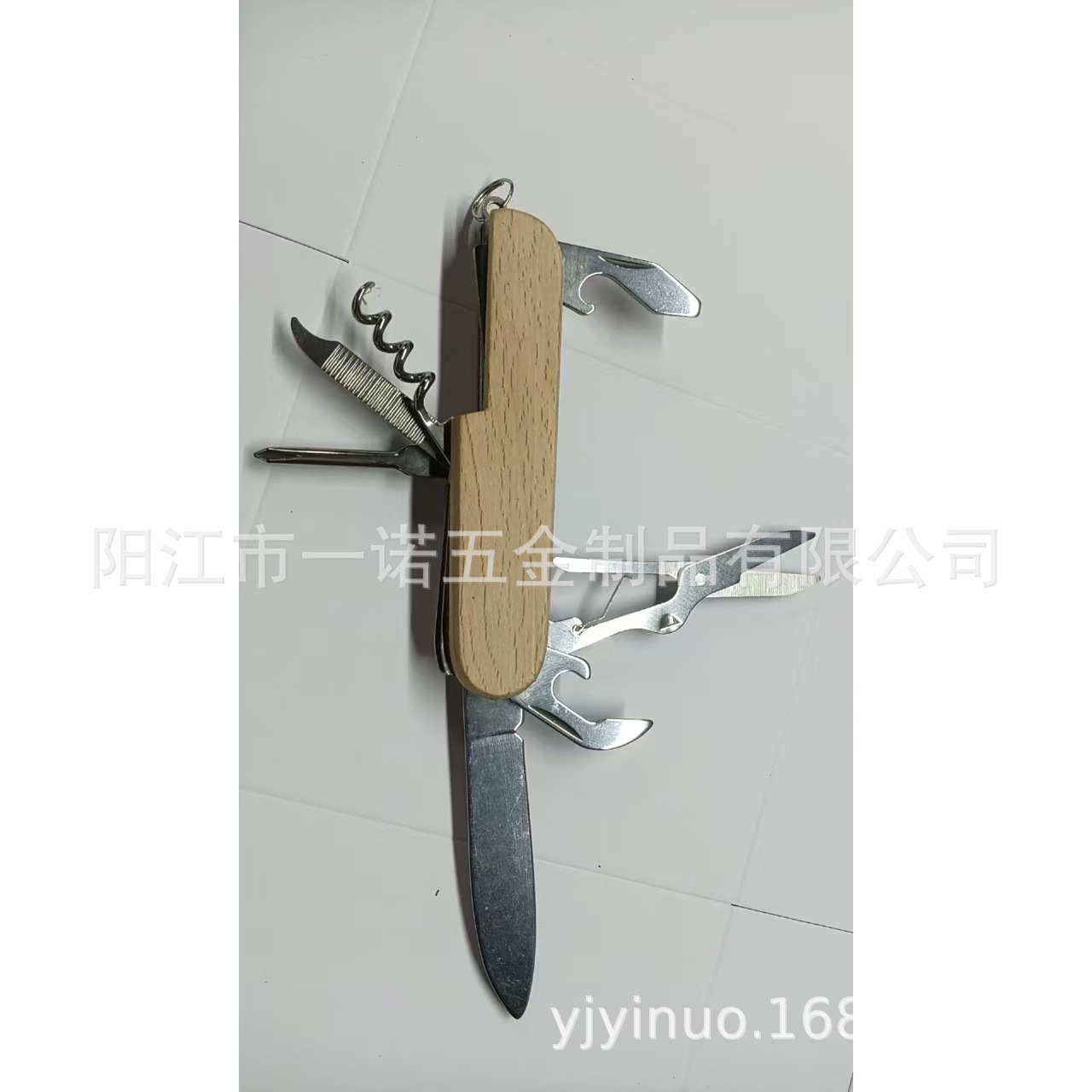 厂家批发不锈钢榉木柄开瓶器 多功能小刀工具 多开刀5开7开11开