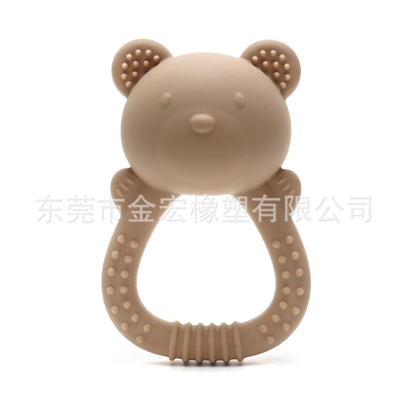 亚马逊小熊摇铃 婴儿0-1岁牙胶手摇铃早教沙锤抓握练习新生儿玩具|undefined