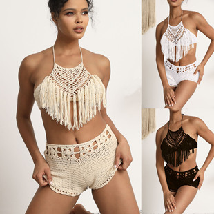 �羳 ���Q �ֹ� �h� Crochet Tank Bikini Set �Ȼ��� Ӿ�� ���b