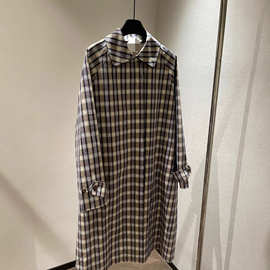 2025早秋新款精致优雅气质时尚慵懒简约彩色格纹廓形感百搭风衣