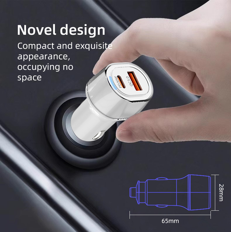 Suitable for Huawei Honor Super Fast Charging 100W One-To-Two Cigarette Lighter Adapter Pd30W Car Charger