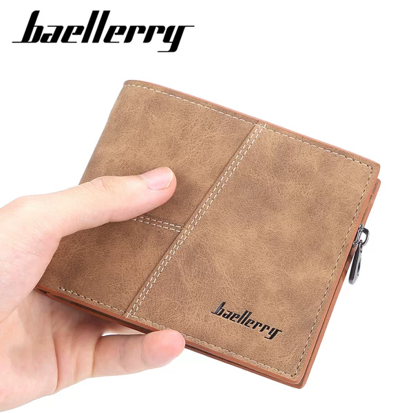 Cross-Border Wallet Men's High-End Men's Short Frosted Retro Multi-Card Slot Zipper Coin Bag Wallet Wallet