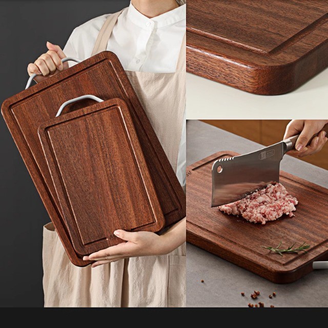 Tablero de verduras de madera integral de madera doméstica restaurante cocina antifungal antibacteriano doble cara madera sólida tablero de corte de verduras tablero de corte resistente al desgaste