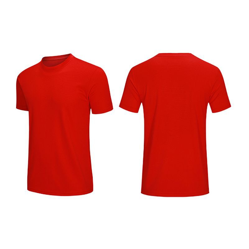 Cuello redondo de secado rápido de manga corta al por mayor ropa de bádminton corriendo adultos niños transpirable color sólido entrenamiento deportivo camiseta