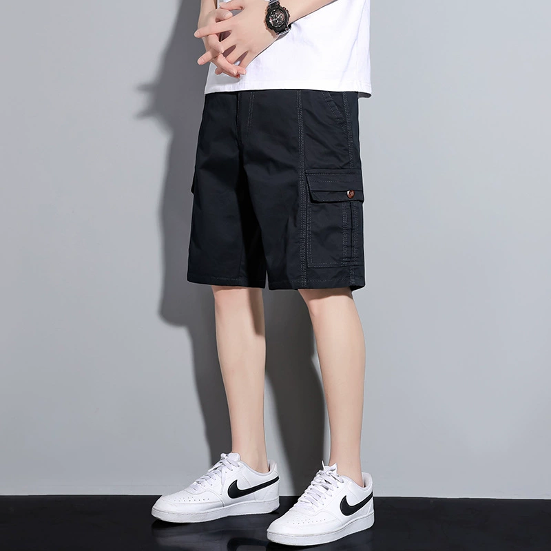 Фабрика Прямые волосы Трансграничные 2025 хлопок повседневные модные шорты для мужчин летом тонкие наружные прямые свободные пять