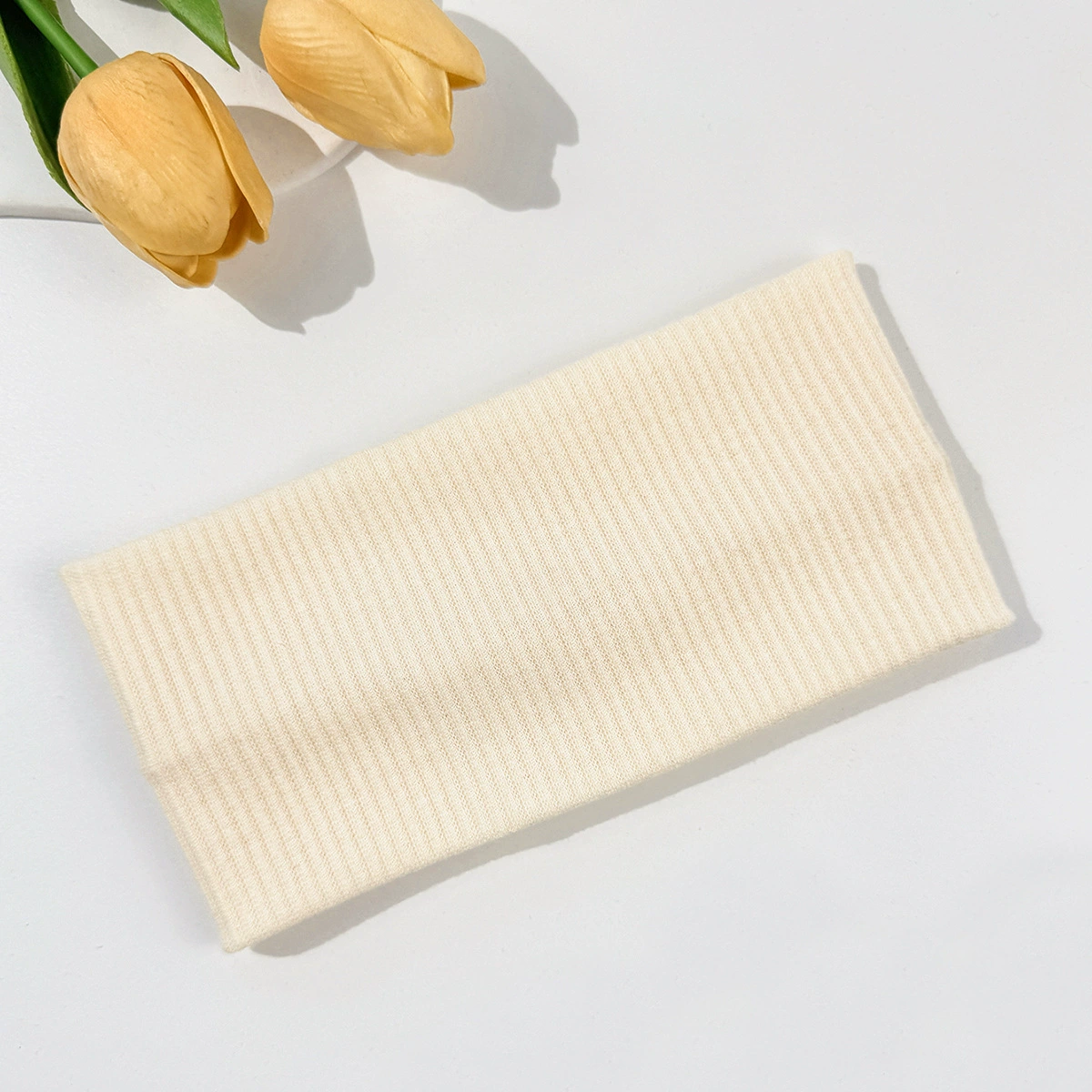 Knitted Elastic Headband, Polyester, 19×9 cm, Lightweight Multicolor Hair Accessory
