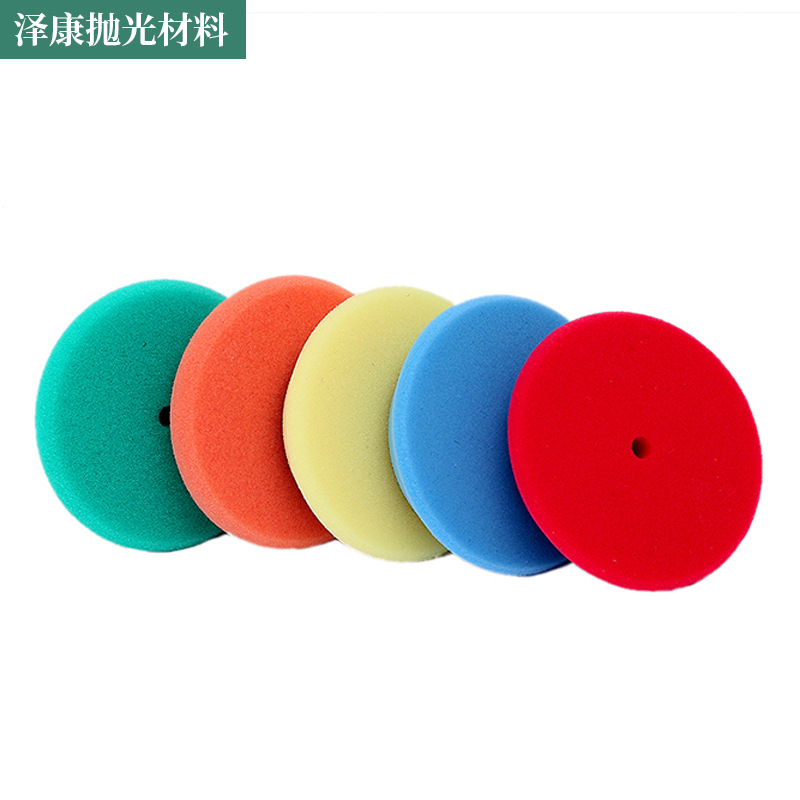 跨境供应DA机用汽车美容打蜡抛光轮3英寸斜边抛光研磨自粘海绵垫