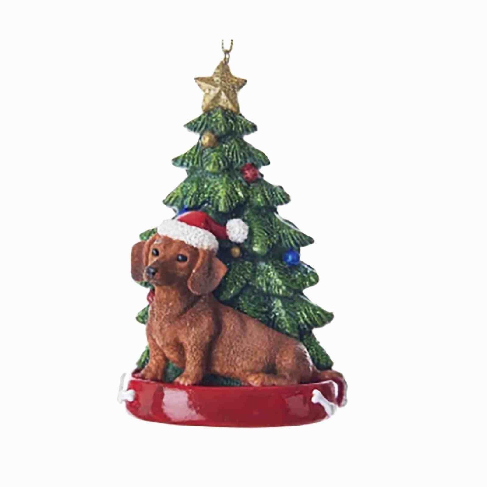 2023 árbol de Navidad colgante lindo cachorro resina acrílico perro colgante Año Nuevo fiesta decoraciones