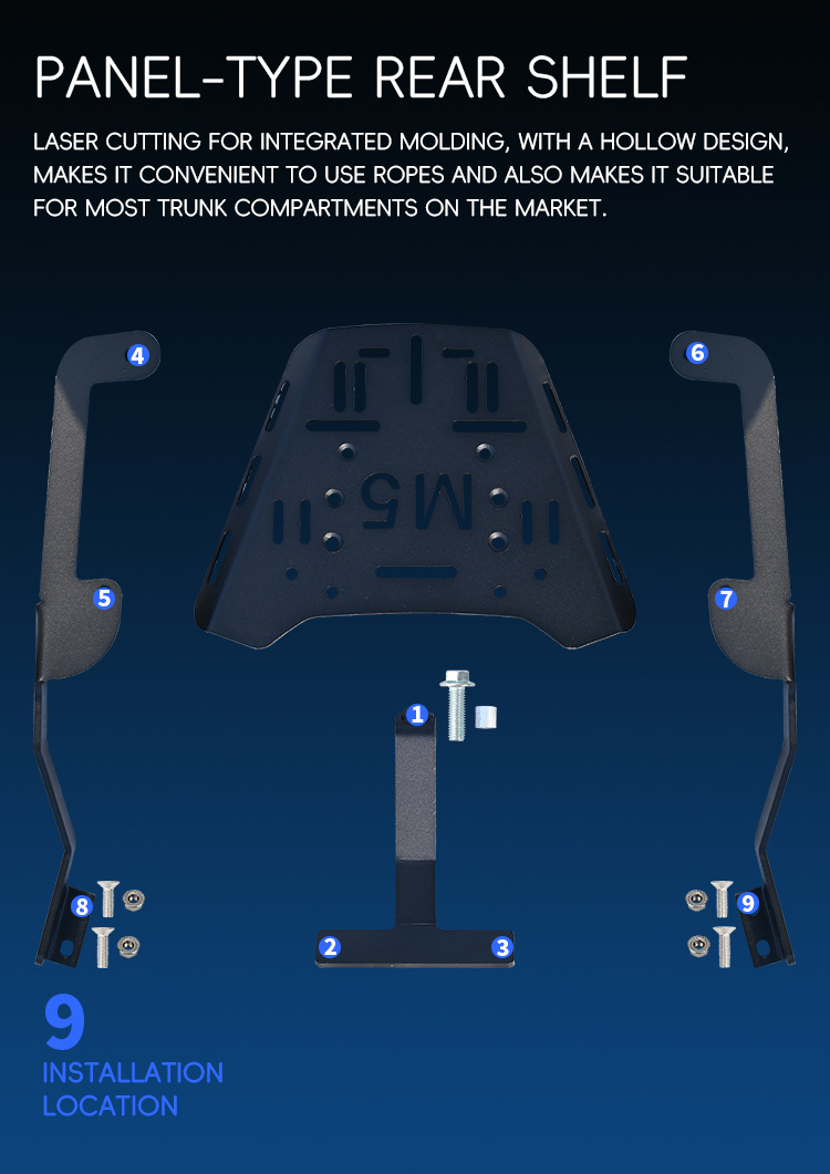 Suitable for No.9 M5 crash guards, front and rear bumpers, 100/125/200 electric vehicle rear racks, and footrest modification parts