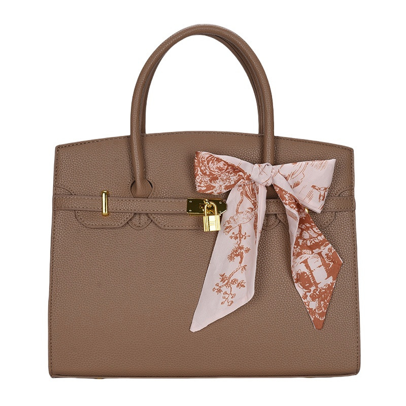 Women's Autumn Handbag Kelly Bag New Fashion Trendy Commuter Bag with Silk Scarf Large Capacity Large Tote Bag Wholesale