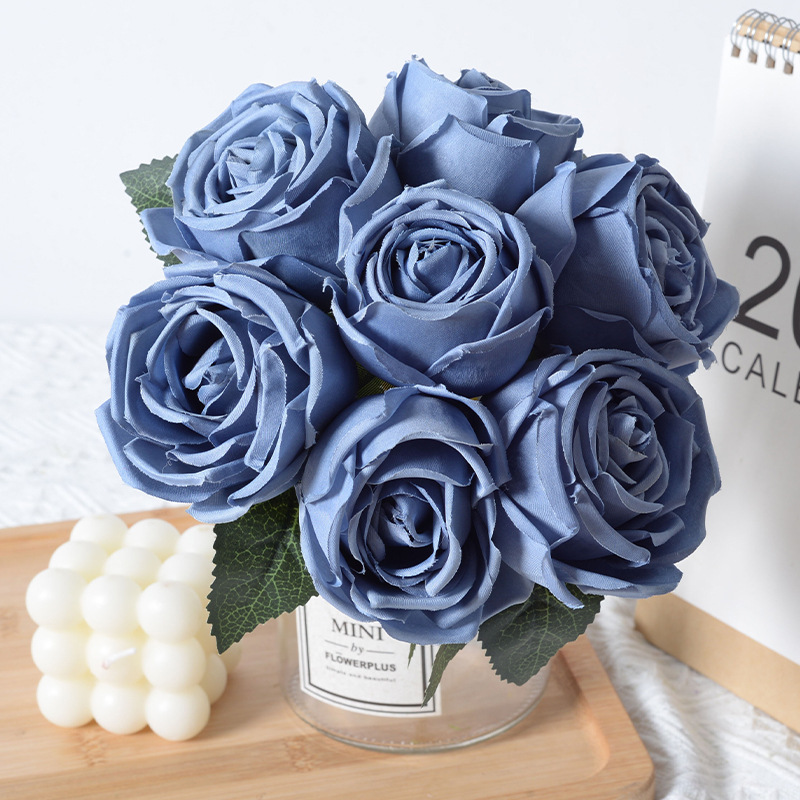 Rosa artificial 7-cabeza imperial concubina Rosa sosteniendo Flor de estilo europeo Flor de seda boda Hotel sala de estar decoración transfronteriza al por mayor