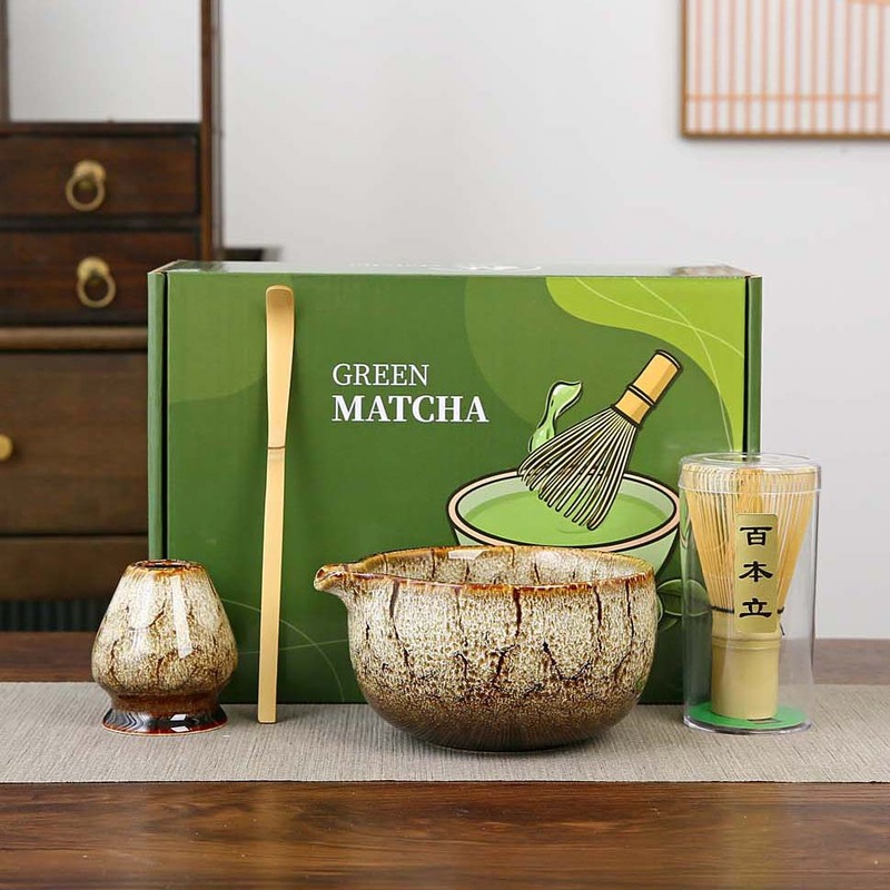 跨境抹茶碗套装点茶打茶用具茶筅立茶筛茶道配件抹茶刷工具搅拌器|undefined