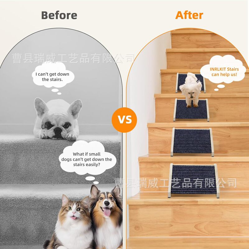 跨境新款木制楼梯狗坡道小型犬猫低角度宠物坡道步梯楼梯辅助木梯|undefined