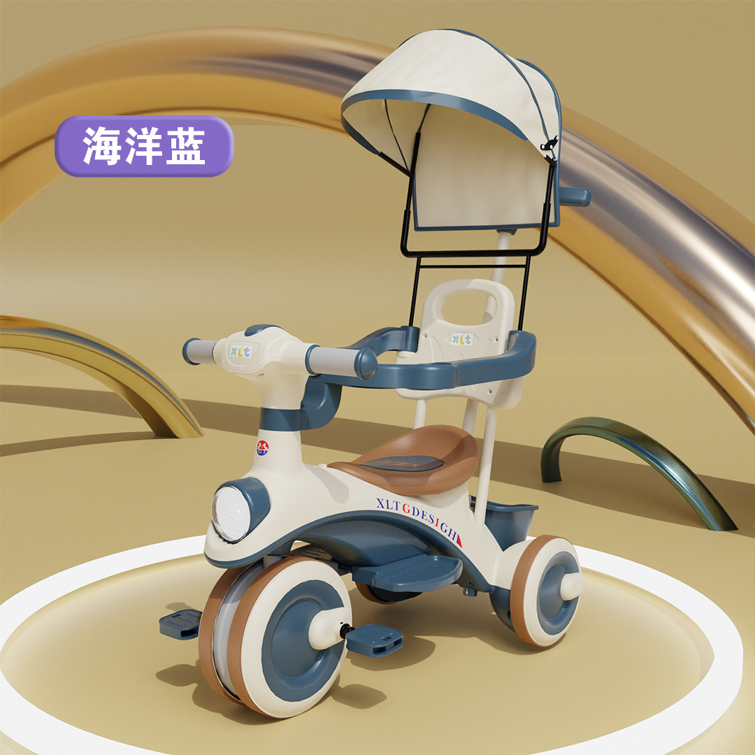 Triciclo para niños, bicicleta 1-2-3 a 6 años, bicicleta de pedales para niños, cochecito para bebés, cochecito para bebés