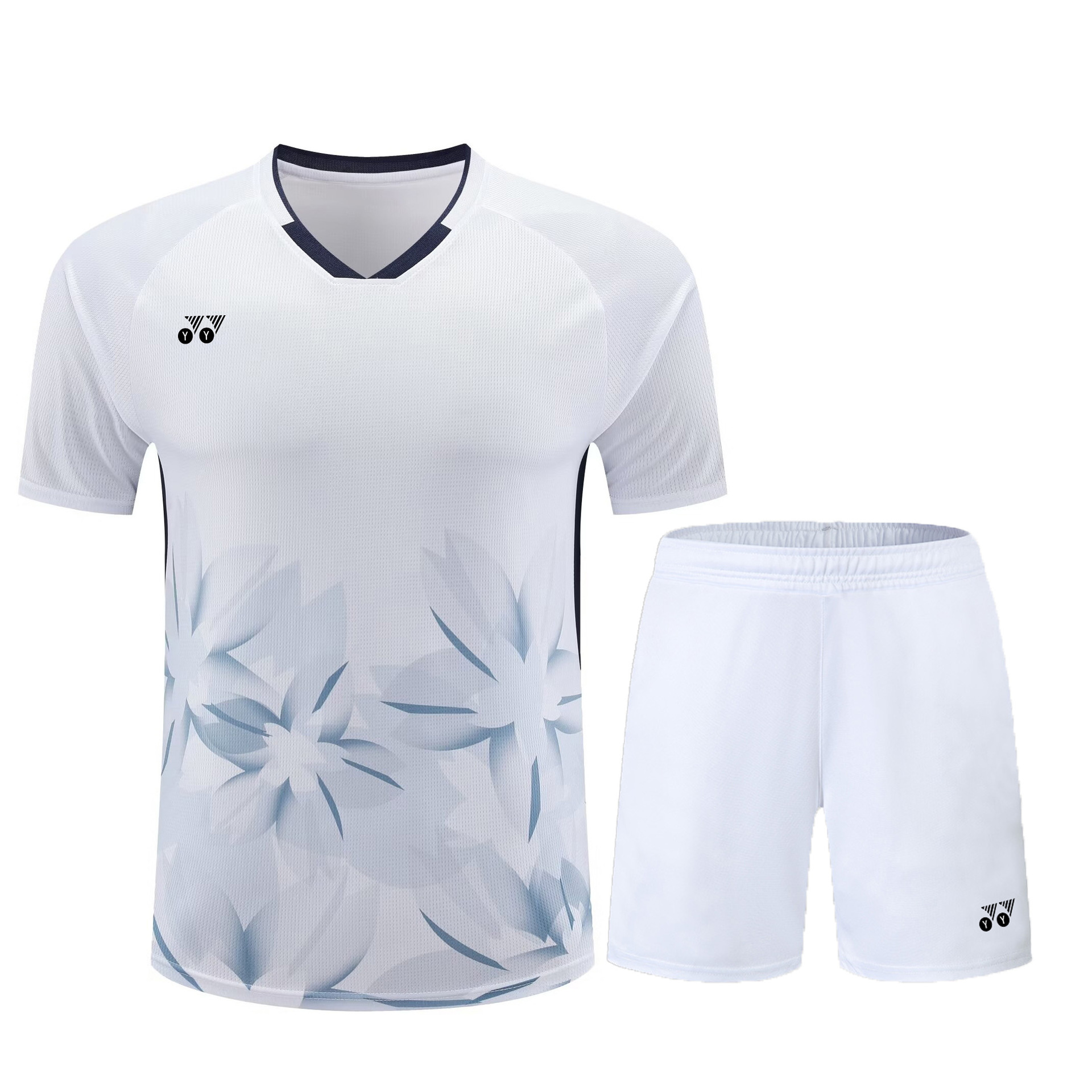 YY 빠른 건조 배드민턴 세트 2024 뉴 남자와 여자 세트 티셔츠 러닝 네트 행 탁구 스포츠 저지