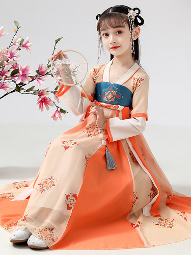 Girls ancient Hanfu children ancient girls kimono dresses hanfu Fairy dresses long sleeve children Tang dynasty princess dresses