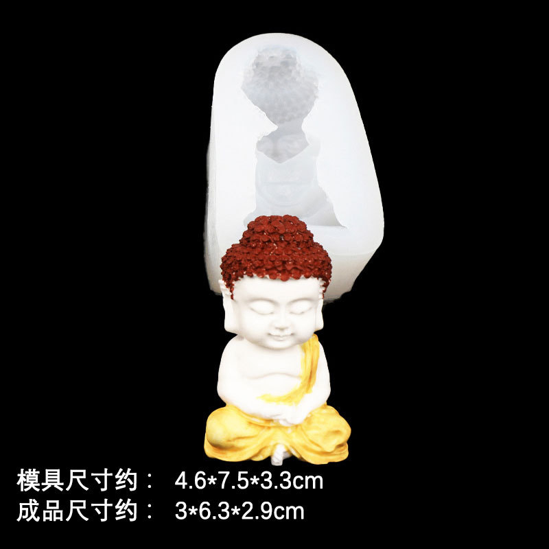 Q versión Buda molde de silicona artesanía Buda aromaterapia vela yeso decoración del coche adornos