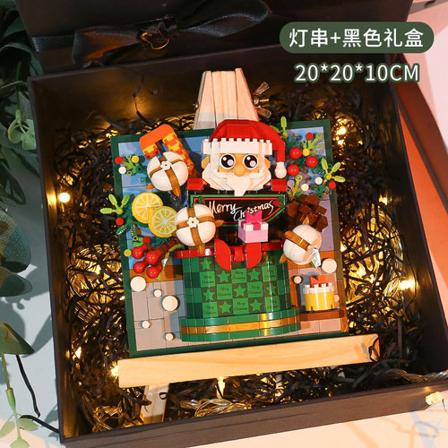 Cross-border new spring rose sunflower lily 3D print small particle blocks birthday gift decorative painting shelf ornament