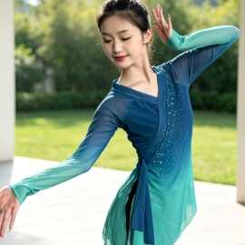 古典舞纱衣练功服女一条大河舞蹈服上衣绝美飘逸仙气演出服装