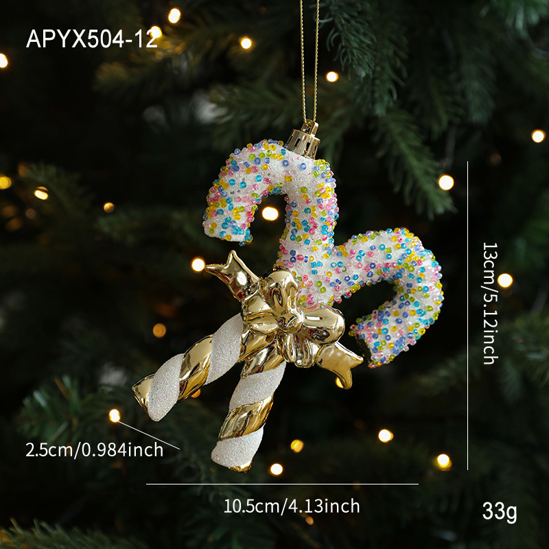 新しいゴールデン粘着粉末光沢のあるプラスチックインペンダントカラーパウダー漫画ペンダントクリスマスツリーウィンドウ装飾|undefined