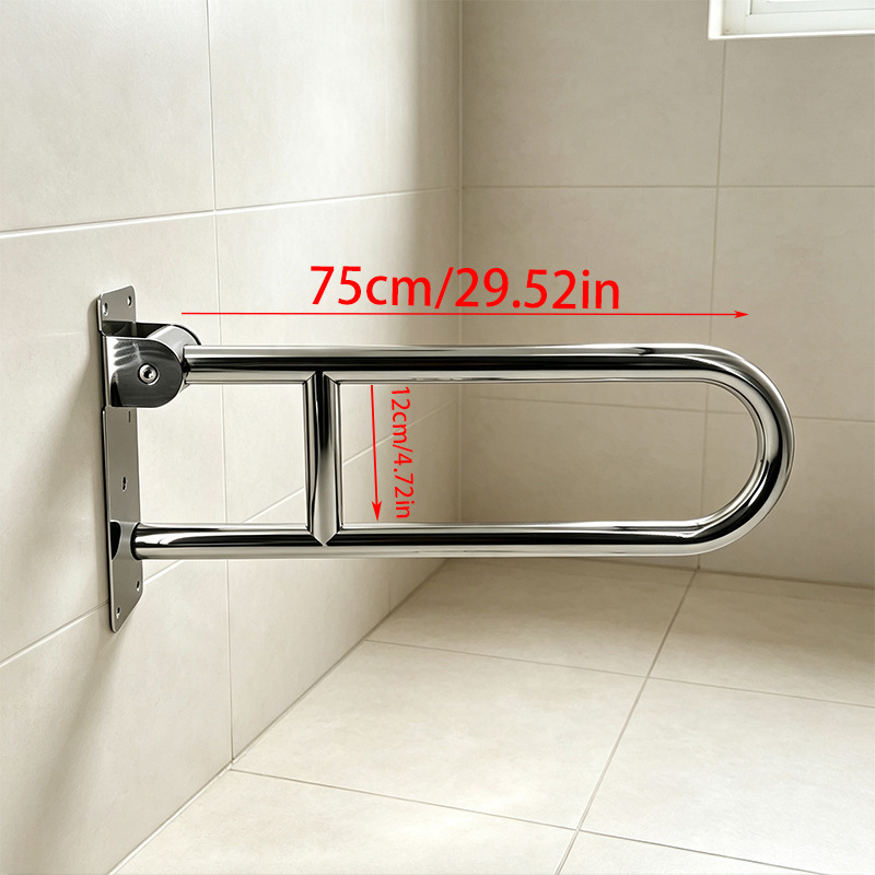 Barra de Apoyo en U para Baño de Acero Inoxidable Antideslizante