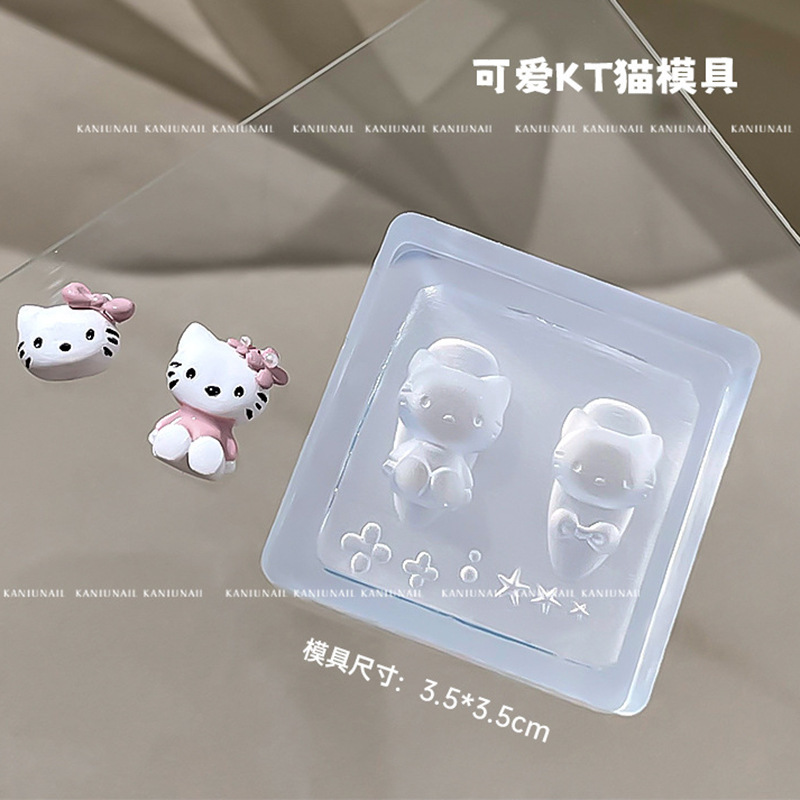 美甲模具diy工具透明指甲装饰3D立体天鹅蝴蝶结花朵手工硅胶膜具|undefined
