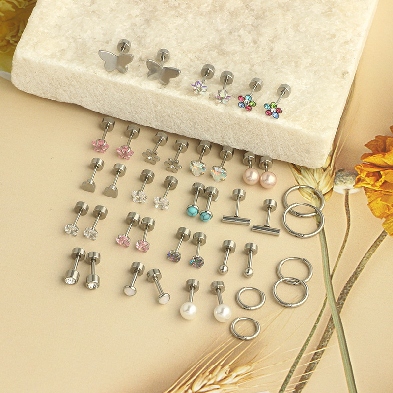 Stainless Steel Cross Mini Stud Earrings Ear Piercing Jewelry Fashion Geometric detail image 8