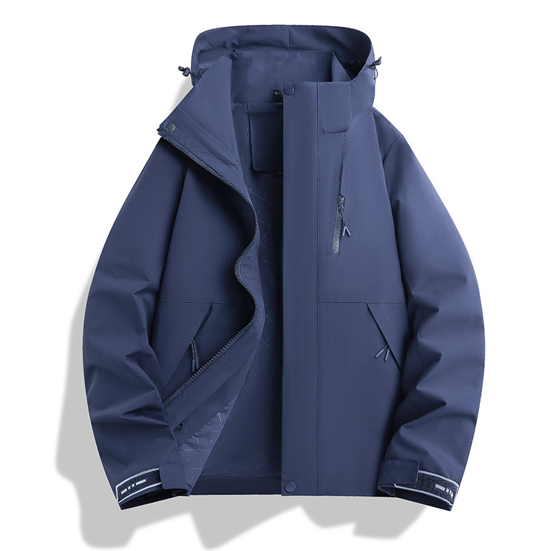 月影黄冲锋衣女款秋冬新款外套男三合一可拆卸户外防风防水登山服|undefined
