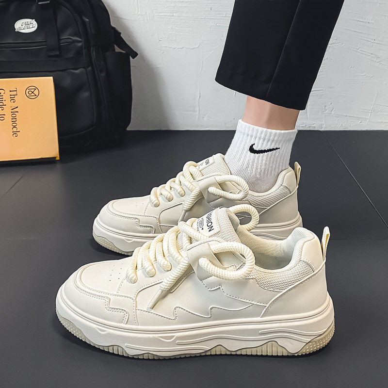 Zapatos de hombre otoño 2025 nuevos deportes casuales tendencia de estudiantes coreanos con suela gruesa aumentada popular explosión zapatos de skate para hombres