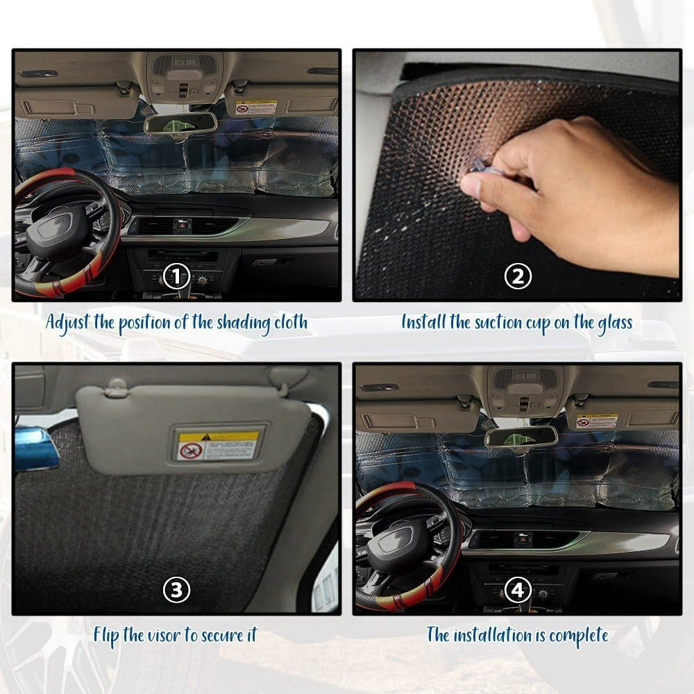 Cross-border car front window aluminum film sunshade, car aluminum film sun protection, printed universal snow car sunshade, heat insulation