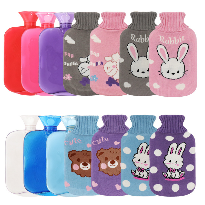 Spot water injection pvc hot water bag thickened cartoon cute warm water bag portable warm hand warm belly warm handbag wholesale