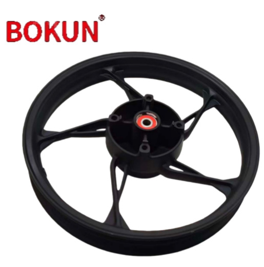 新品1.6x17英寸黑色五筋铝合金锻造前后轮摩托车车轮轮毂