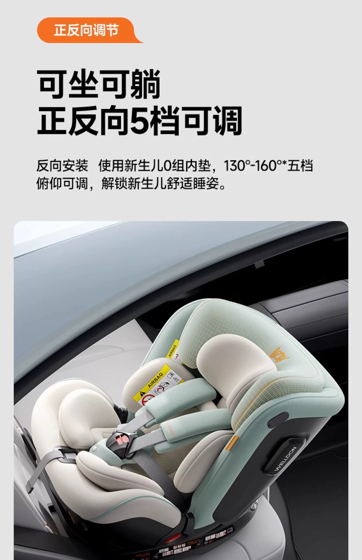 Welldon Huilun Smart Turn 2Pro+ Safety Seat for Babies Aged 0-7 Years, New National Standard Car Seat for Infants