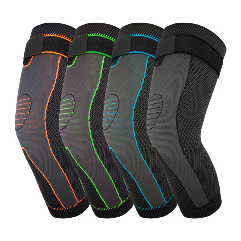 Aolikes en stock rodilleras largas almohadillas de pierna Deportes Equipo de baloncesto profesional de protección de la rodilla de la pierna completa de protección manga