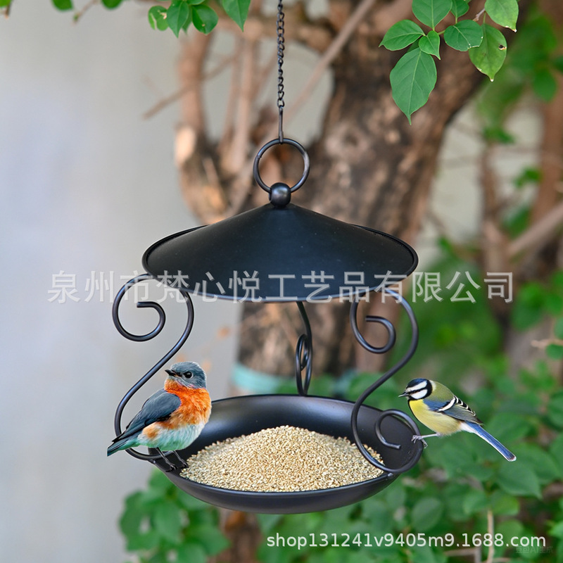 国境を越えた屋外防雨鳥の餌箱、小鳥の餌箱、錬鉄製の庭の鳥の餌箱卸売|undefined