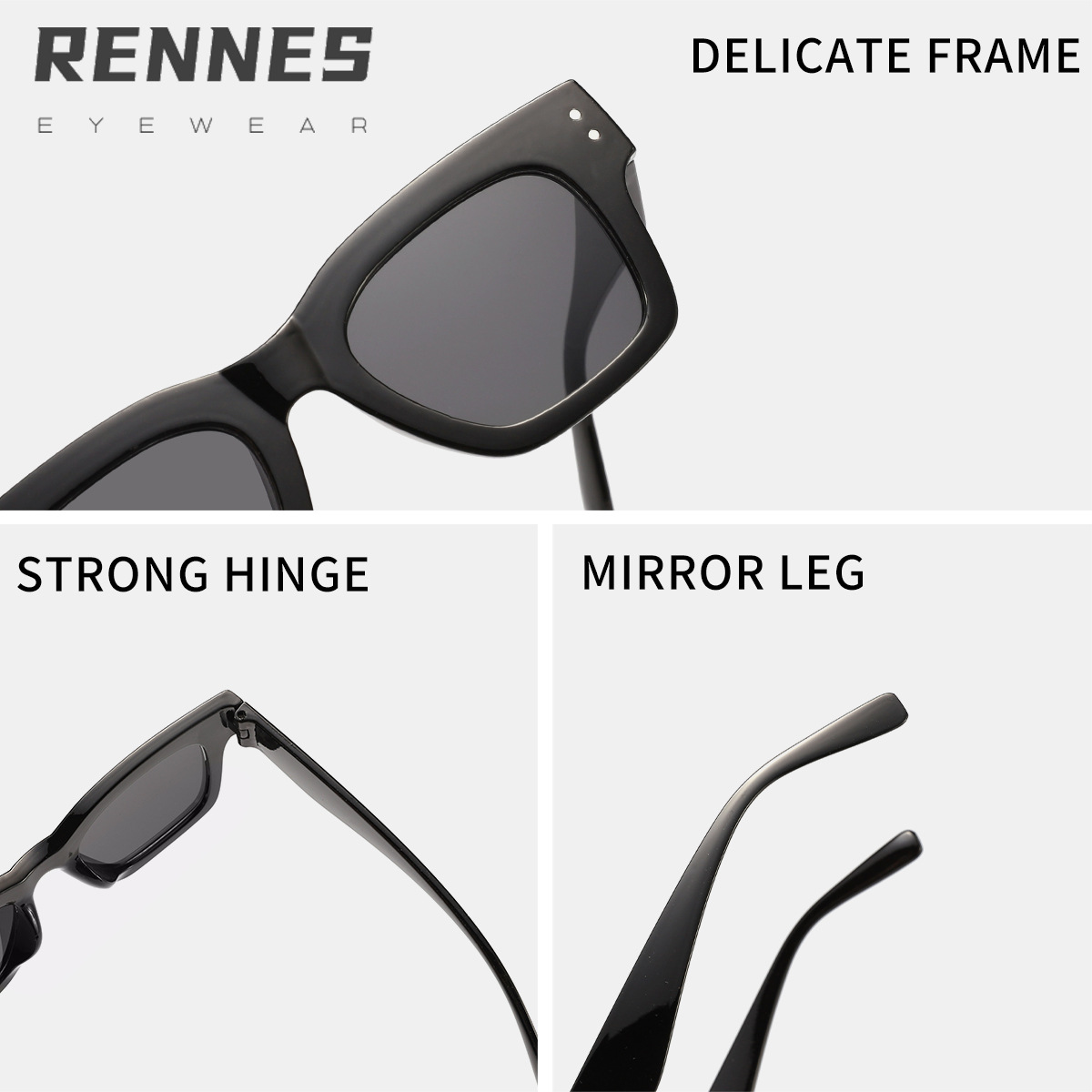 2024 nuevo estilo cuadrado todo fósforo personalidad retro arroz con uñas gafas de sol mujeres simples gafas anti-azul gafas de marco de miopía