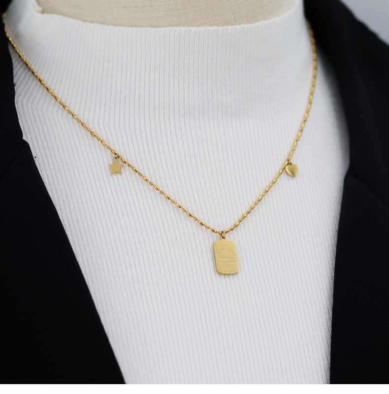 Fashion Geometric Titanium Steel Plating Pendant Necklace 1 Piece