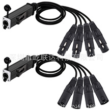 RJ45 CAT5 Female Network Converter to 4 Channel 3Pin XLR