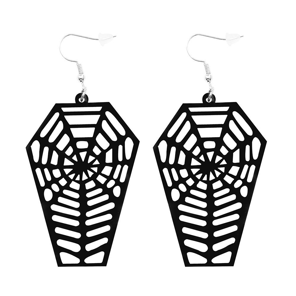 Ghost Spider Skeleton Bat Acrylic Halloween Earrings wholesale jewelry Nihaojewelrypicture25