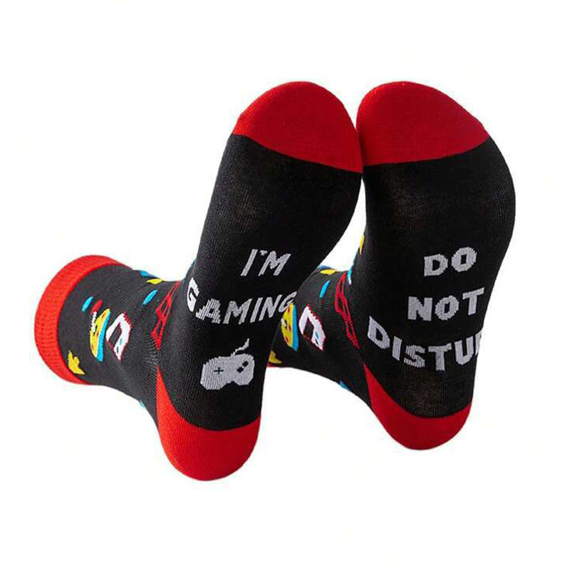 Cross-Border In-Stock I'M Gaming Letter Jacquard Socks Amazon Aliexpress Hot-Selling Long Socks Cotton Socks