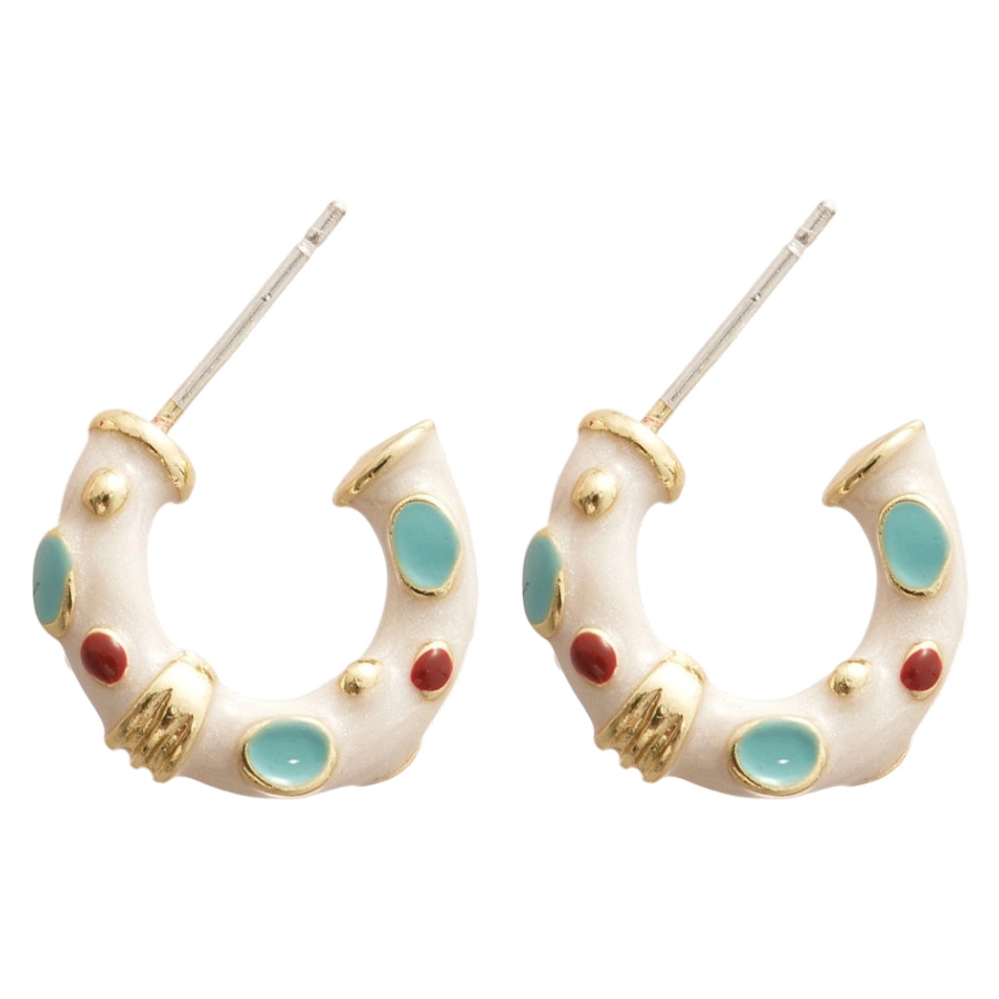 Pendientes irregulares en forma de C con aguja de plata goteando aceite Pendientes de estilo nuevo para mujer 2025 Pendientes de temperamento de alta calidad Diseño de nicho