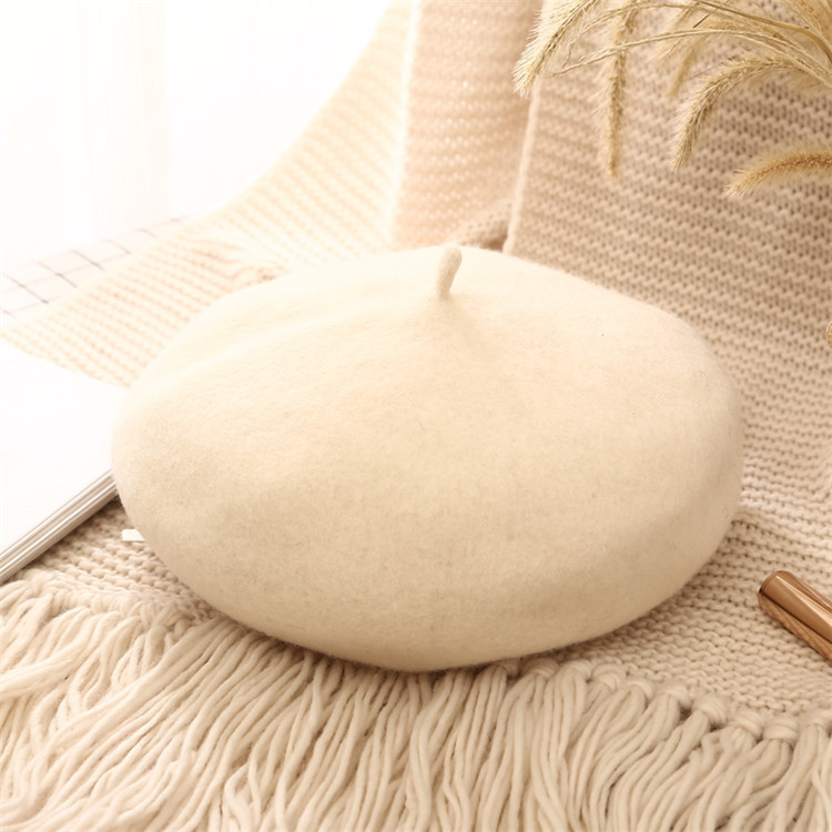 Blanco lechoso-lana (boina) + ajustable / 2-8 años de edad (circunferencia de la cabeza 48-52cm)