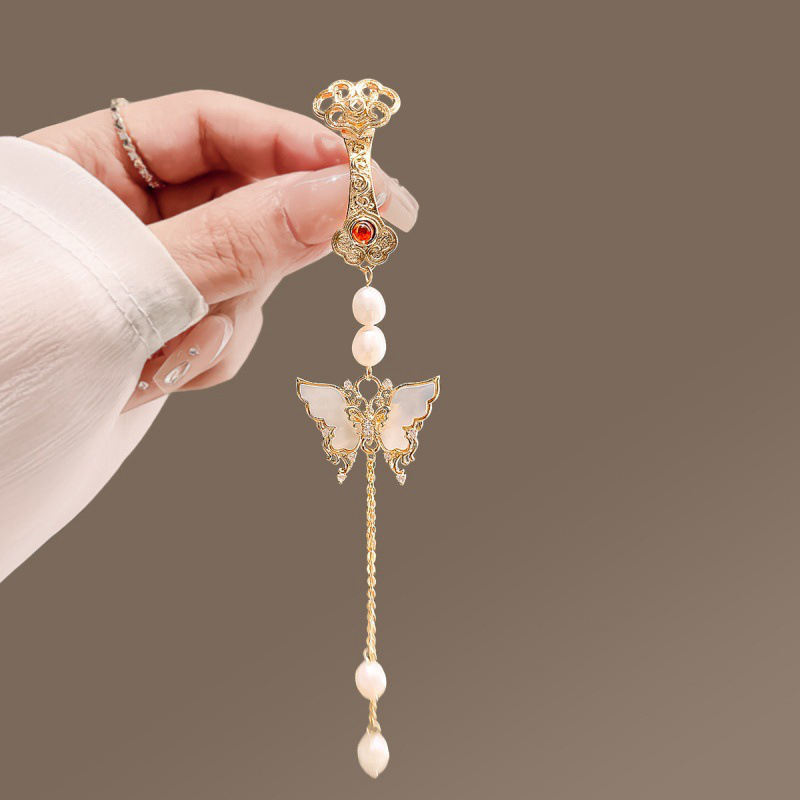Broche decorativo com rosto de cavalo para saia, estilo pipa, com borla, alfinete de gola, fivela de cintura para hanfu cheongsam, novo estilo chinês 2024._voghion.com