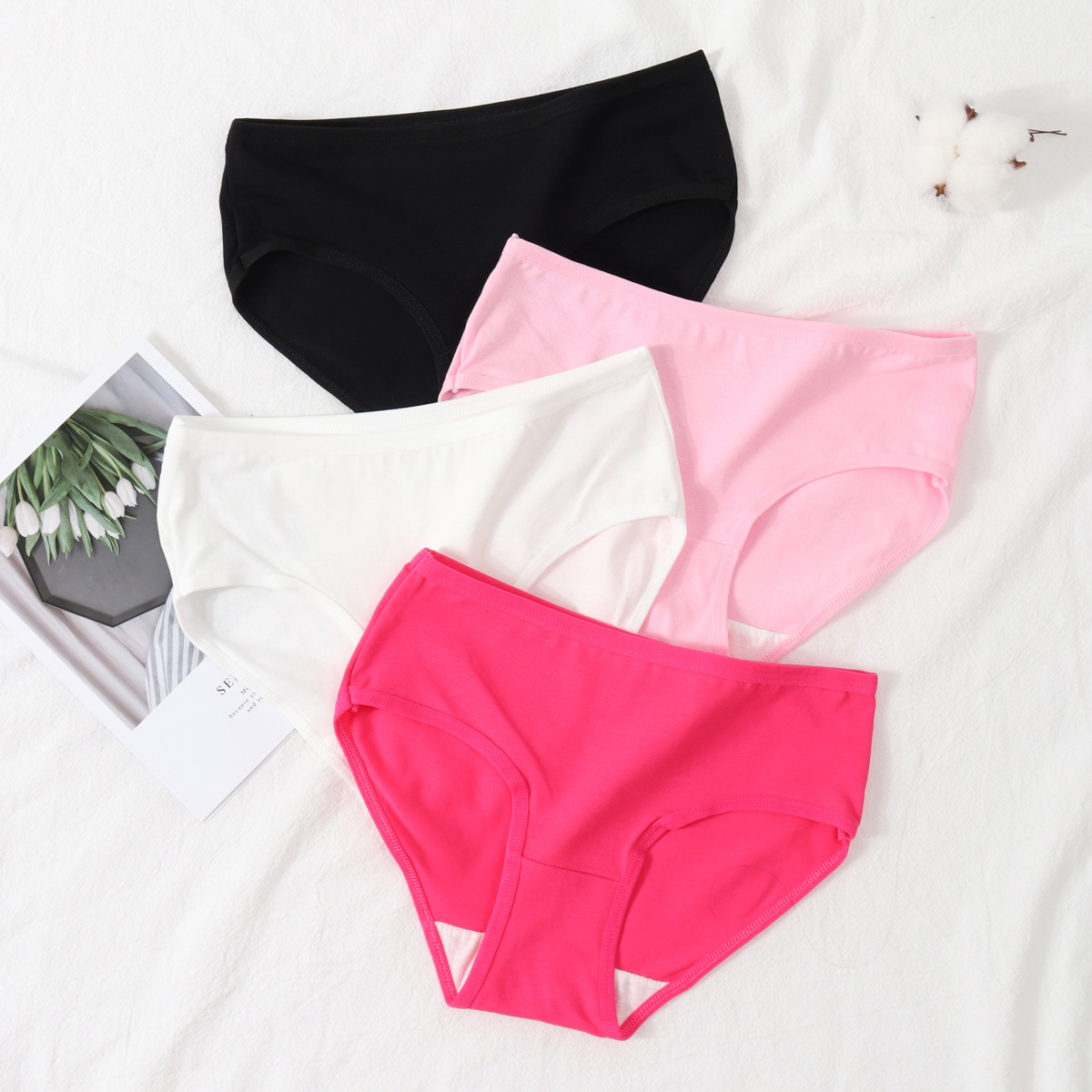 Solid color cotton children's pants for students