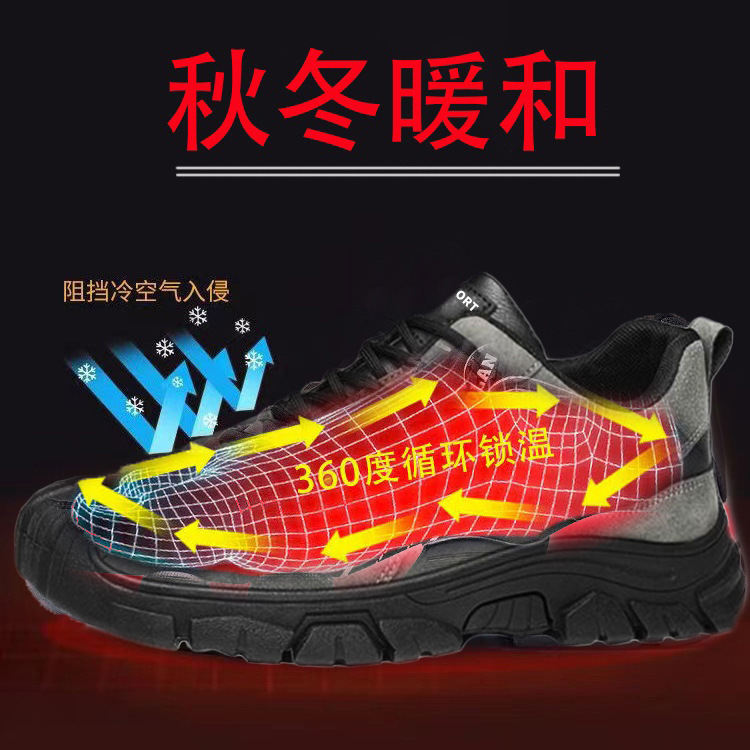 Zapatos de hombre de tendencia transfronteriza otoño e invierno nuevo trabajo en el sitio de construcción zapatos de seguro laboral pu zapatos casuales zapatos de algodón resistentes al desgaste diario al aire libre