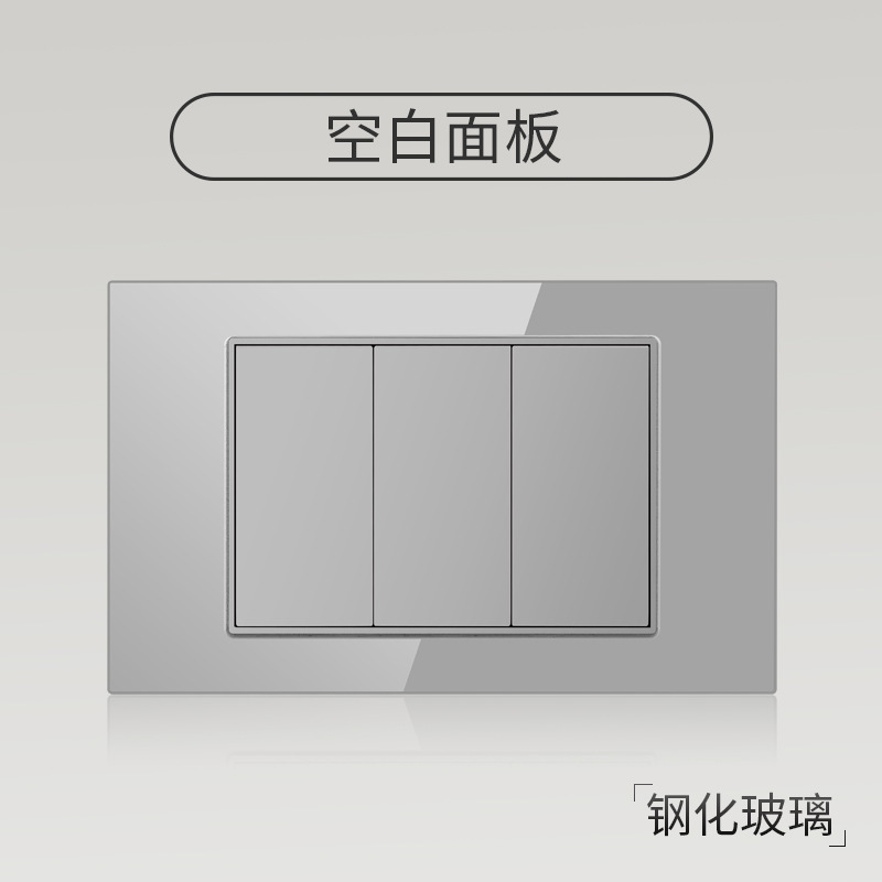 Enchufe de pared con interruptor de vidrio templado gris tipo C estándar americano de 110 V de Taiwán, panel de enchufe de pared con carga rápida de 20 W y atenuación